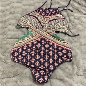 High neck monokini